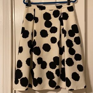 Black and White Polka Dot Midi Skirt